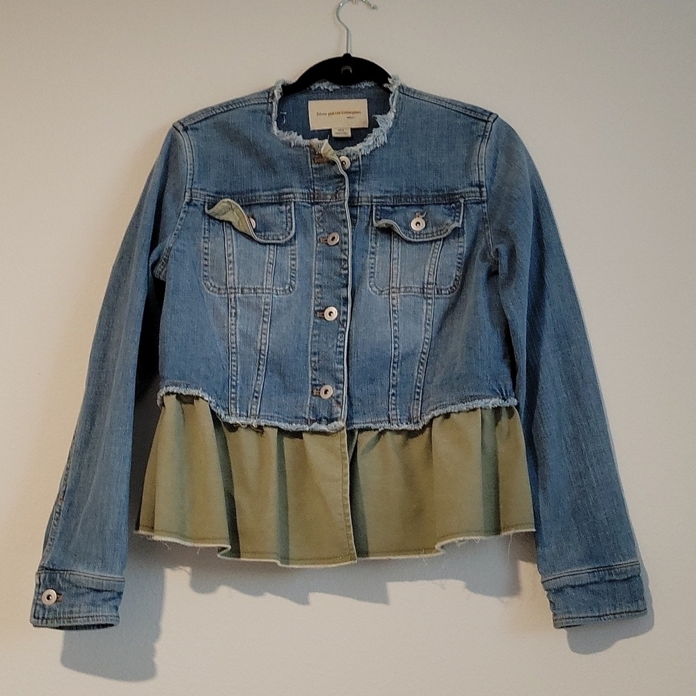 Pilcro and The Letterpress Denim Peplum Jacket size S